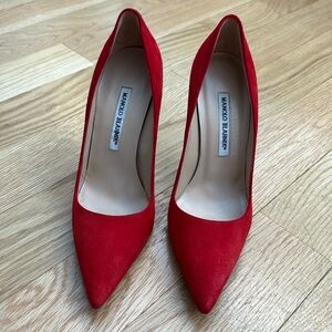 Manolo Blahnik BB Pump Red Seude